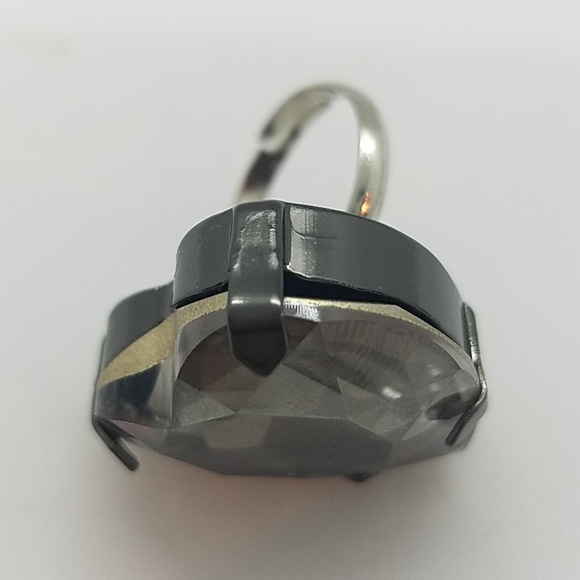 HEART THROB CRYSTAL SMOKE HEART RING NEW - Picture 3 of 7